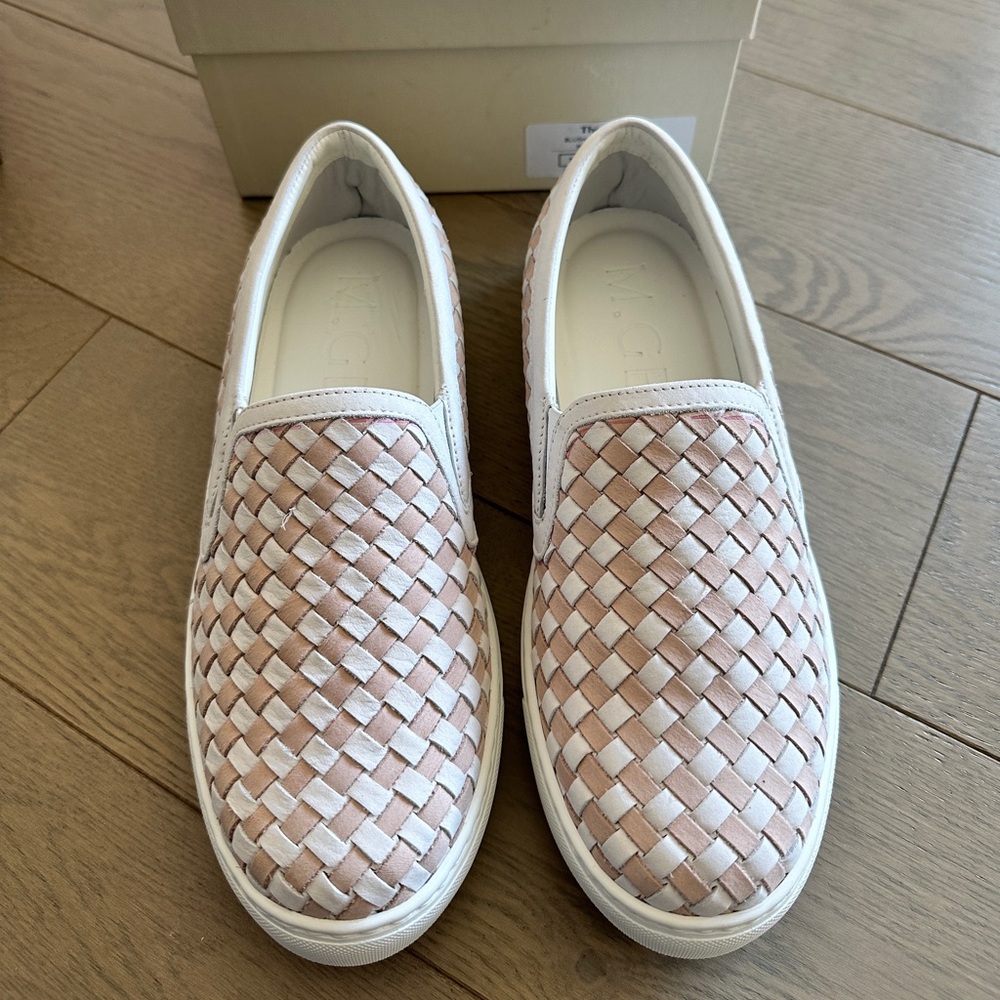 M Gemi Cerchio Pink Woven Slip-On Loafers